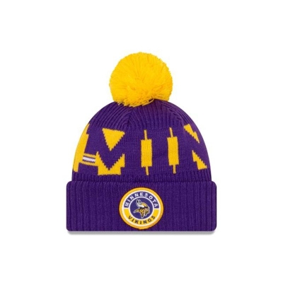 Minnesota Vikings Gorra | New Era NFL Cold Weather Sport Knit Beanie Mexico - Morados